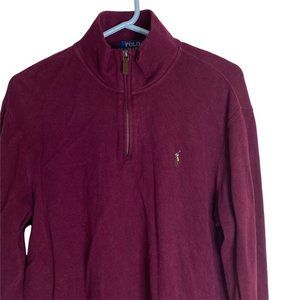 Vintage 90s Polo Ralph Lauren Estate Rib Polo Sweater Mens M Shirt Burgundy